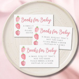 Carte D'accompagnement Livres pour la Baby Shower de Bébé Fraise