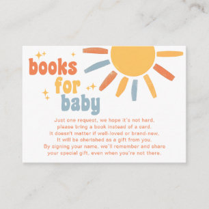 Carte D'accompagnement Livres pour la Baby Shower de Bébé Sunshine
