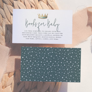 Carte D'accompagnement Livres pour la Baby Shower du Prince Royal Couronn