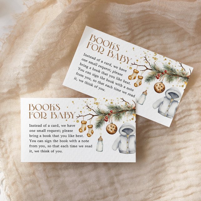 Carte D'accompagnement Livres pour le Baby shower de Noël Baby Boho (Créateur téléchargé)