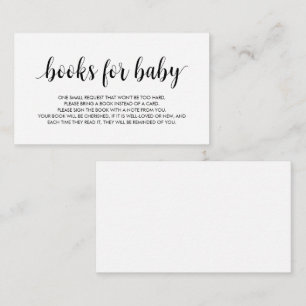 Carte D'accompagnement Livres pour le bébé, Modern Cute Black Script Encl