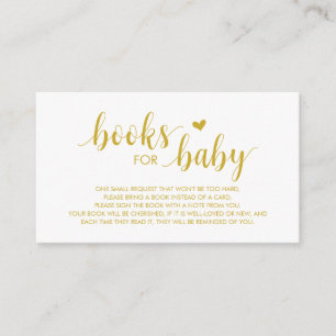Carte D'accompagnement Livres pour le bébé, Modern Cute Gold Script