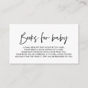 Carte D'accompagnement Livres pour le bébé, police minimale moderne Boîti