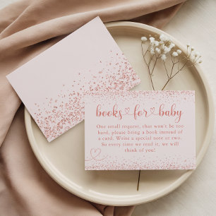 Carte D'accompagnement Livres Rose Gold pour Bébé Confetti Heart