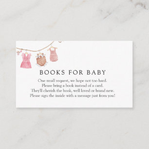Carte D'accompagnement Livres roses pour bébés classiques pour boîtier po