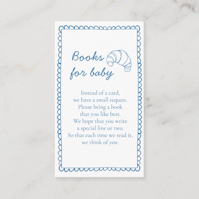 Carte D'accompagnement Livres rustiques pour bébé pain dans le Baby showe (Devant)