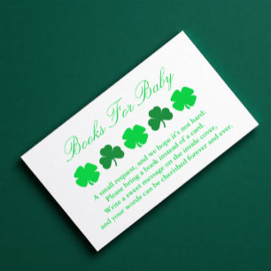 Carte D'accompagnement Livres shamrocks Baby showers Pour Bébé