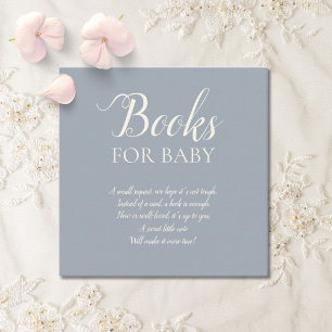 Carte D'accompagnement Livres simples élégants bleu poussiéreux pour bébé