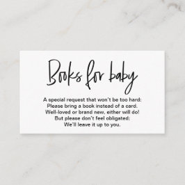 Carte D'accompagnement Livres simples en noir blanc pour bébé demande
