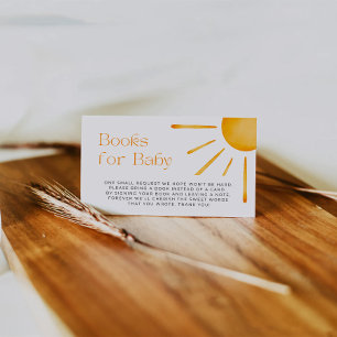 Carte D'accompagnement Livres Sun Retro Pour Billet Bébé