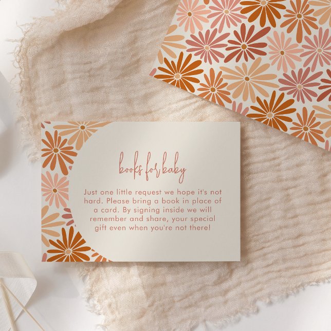 Carte D'accompagnement Livres Super floraux orange et rose pour bébé (Créateur téléchargé)