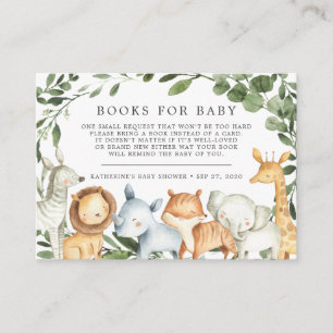 Carte D'accompagnement Livres sur les Animaux de la Savane pour Bébé Cart