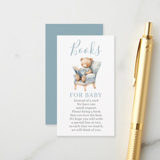 Carte D'accompagnement Livres Teddy Bear pour Baby Card (Devant/Arrière en situation)