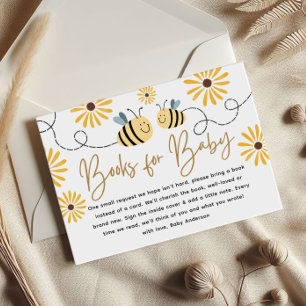 Carte D'accompagnement Livres Tournesol Abeille pour Baby Shower