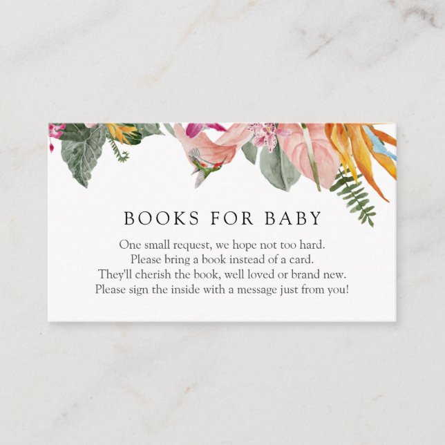 Carte D'accompagnement Livres tropicaux pour boîtier bébé (Devant)