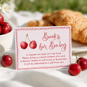 Carte D'accompagnement Livres Whimsical Watercolor Cherry pour bébé