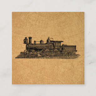 Carte D'accompagnement Locomotive Train Vintage à vapeur Moteur & Style d