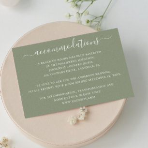Carte D'accompagnement Logement minimaliste de mariage vert Sage