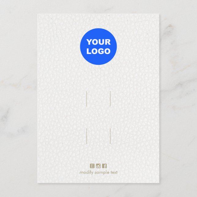 Carte D'accompagnement Logo Accessoire Clip en cuir blanc (Devant)