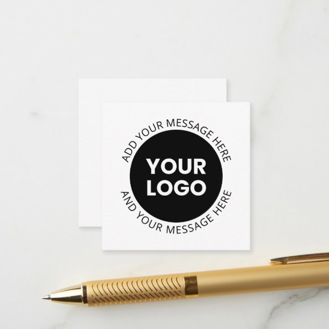 Carte D'accompagnement Logo d'entreprise et texte modifiable blanc et noi (Devant/Arrière en situation)