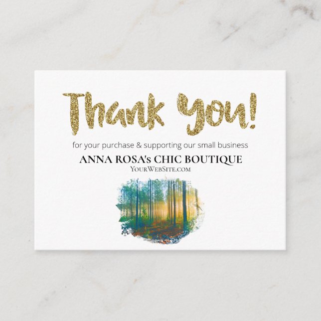 Carte D'accompagnement *~* LOGO QR MERCI d'examen des forêts BOIS AP8 (Devant)