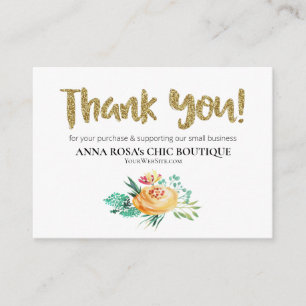 CARTE D'ACCOMPAGNEMENT *~* LOGO QR MERCI ROSES FLORAL AP8