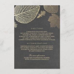 Carte D'accompagnement L'or laisse des détails de mariage de craie -