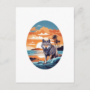Carte D'accompagnement Loup sur la plage