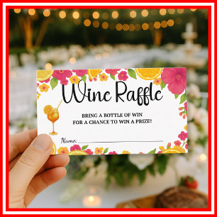 Carte D'accompagnement Love at First Spritz Wine Raffle Fête des mariées