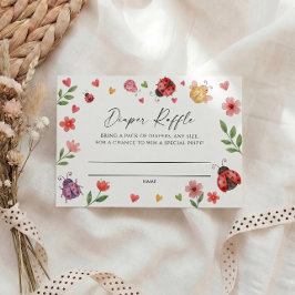 Carte D'accompagnement Love Bug Diaper Raffle Ticket  