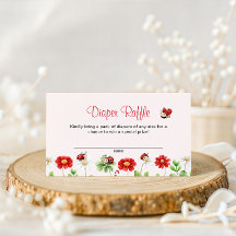 Love Bug Ladybug Baby Shower Floral Diaprer Loteri
