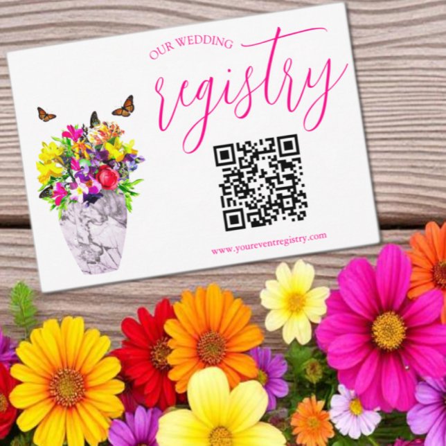 Carte D'accompagnement Love In Bloom Floral Mariage Registry (Créateur téléchargé)