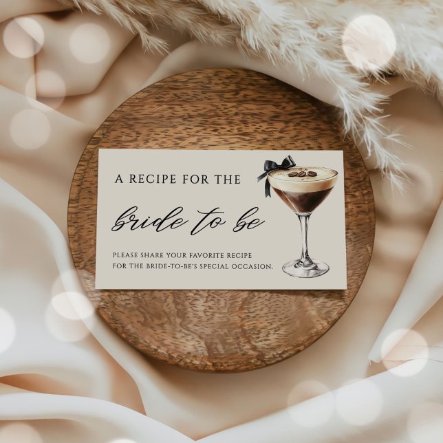 Carte D'accompagnement Love is Brewing Martini Bridal Shower Recipe (Créateur téléchargé)