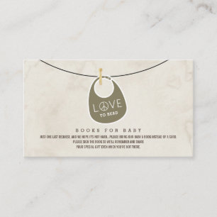 Carte D'accompagnement Love Peace Sign Bib Livres Pour Bébé Demander Douc