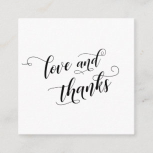 Carte D'accompagnement Love & Thanks Typographie Élégante Cadeau de Maria