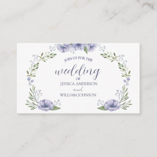Carte D'accompagnement lovely dusty blue floral wedding