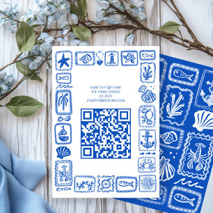 Carte D'accompagnement LoveNotes de Sea Modern QR personnalisé  Réception