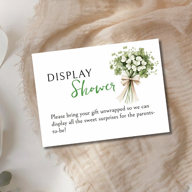 Carte D'accompagnement Lucky Charm Display Shower Enclosure Card Shamrock (Créateur téléchargé)