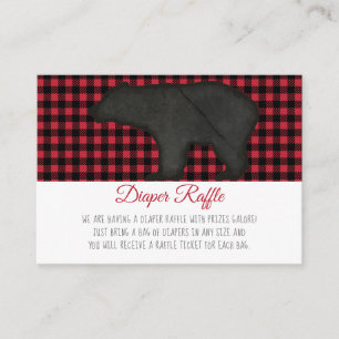 Carte D'accompagnement Lumberjack Plaid Ours Noir Bébé Garçon Déchets Raf