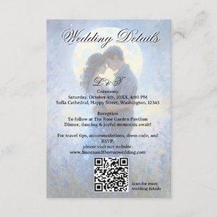 Carte D'accompagnement Lumière de la lune Mariage Celestin Love Thème Cie