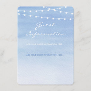 Carte D'accompagnement Lumières bleues Glaucous de ficelle d'aquarelle