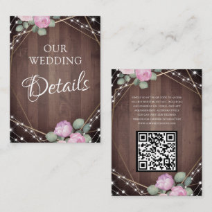 Carte D'accompagnement Lumières de Chaîne en Bois et Détails de Mariage F