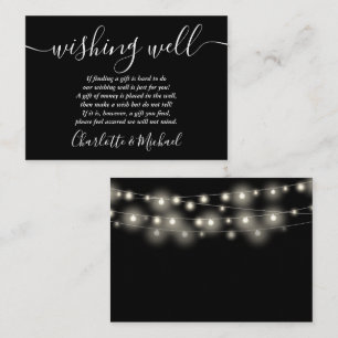 Carte D'accompagnement Lumières de guirlande de puits de souhait Mariage