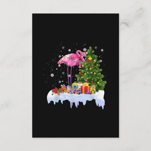 Carte D'accompagnement Lumières des arbres de Noël Flamant rose (Devant)