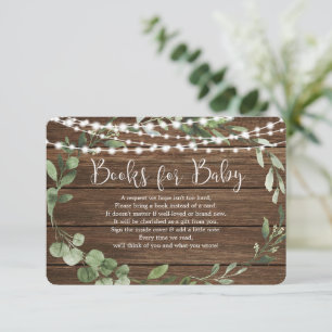 Carte D'accompagnement Luminaires rustiques livres de baby shower de verd