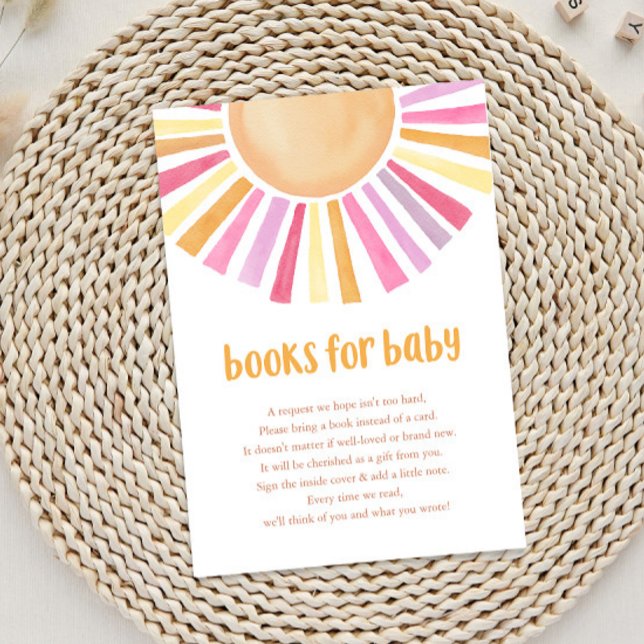 Carte D'accompagnement Lumineux soleil fille livres de baby shower pour b (Créateur téléchargé)