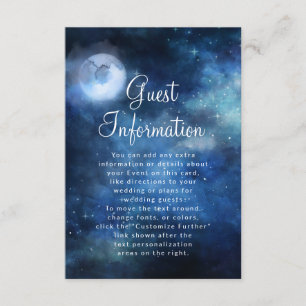 Carte D'accompagnement Lunar Sky Pleine lune Celestial Mariage Informatio