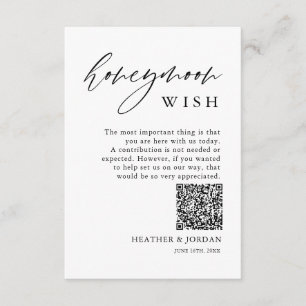 Carte D'accompagnement Lune de miel rustique souhaite QR Wishing well