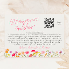 Carte D'accompagnement Lune de miel souhaite fleur sauvage fleurie nuptia
