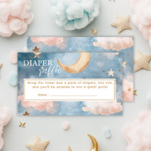 Lune et étoiles Diaper Baby shower Raffle